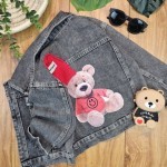 کت جین پسرانه خرس کلاه دار