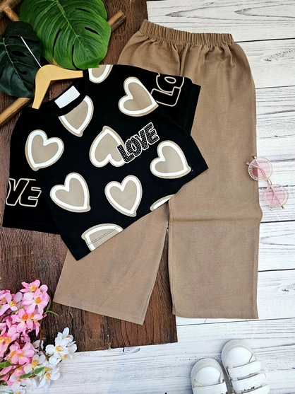 کراپ و شلوار دخترانه love - تصویر 3