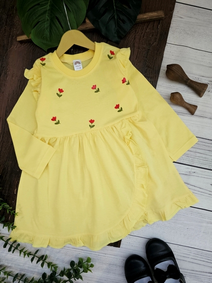 پیراهن دخترانه گل لاله - تصویر 3