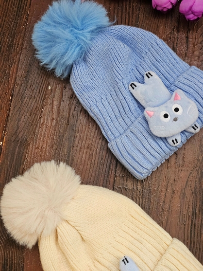 کلاه و شال دخترانه گربه - تصویر 5