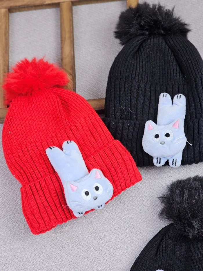 کلاه و شال دخترانه گربه - تصویر 8