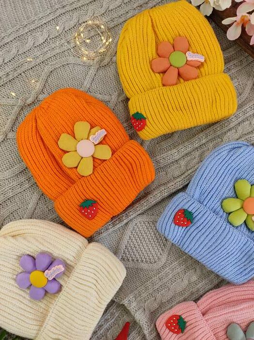 کلاه تک دخترانه گل دار - تصویر 5