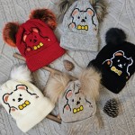 کلاه تک گلدوزی خرس