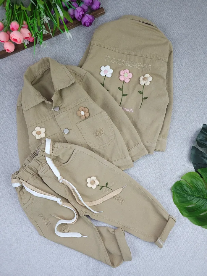 کت و شلوار کتان دخترانه برکه - تصویر 4