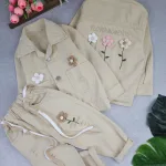 کت و شلوار کتان دخترانه برکه