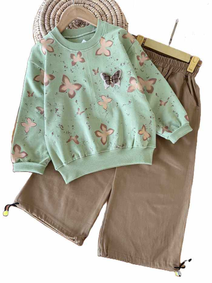 بلوز و شلوار دخترانه پروانه - تصویر 3