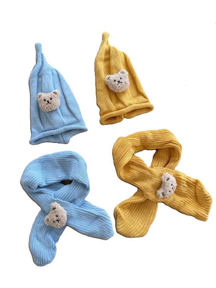 کلاه و شال پسرانه خرس برجسته - تصویر 3