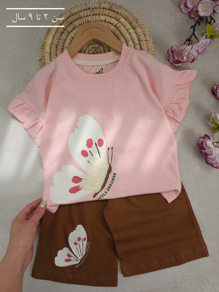 تیشرت و شلوارک پروانه سفید - تصویر 4