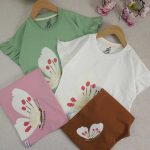 تیشرت و شلوارک پروانه سفید