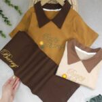 کراپ و شلوار دخترانه یقه انگلیسی