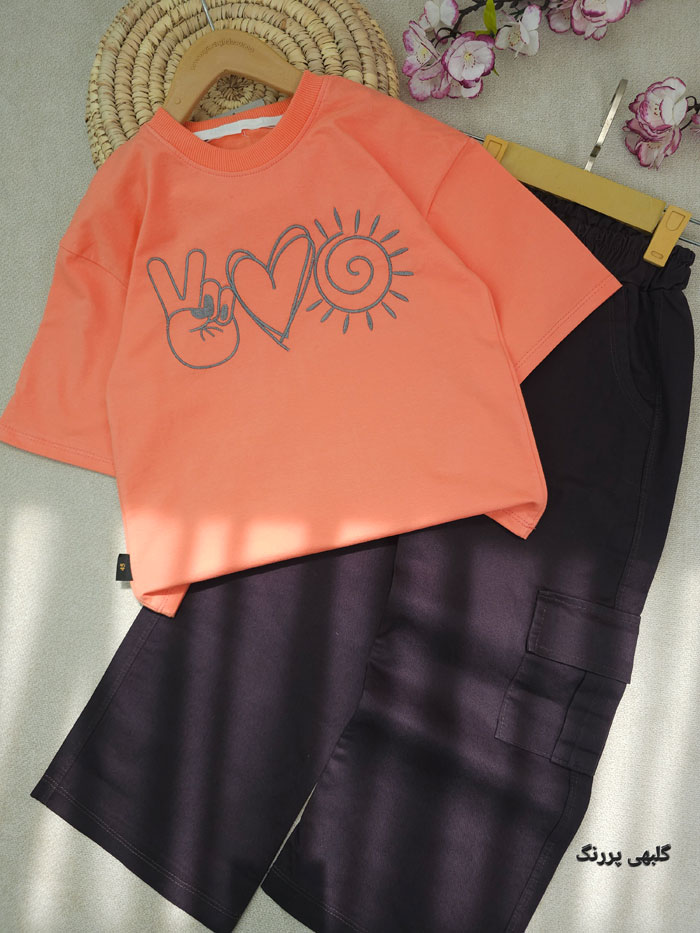 تیشرت و شلوار دخترانه قلب خورشید - تصویر 4
