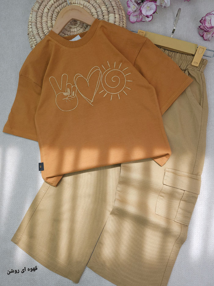تیشرت و شلوار دخترانه قلب خورشید - تصویر 5