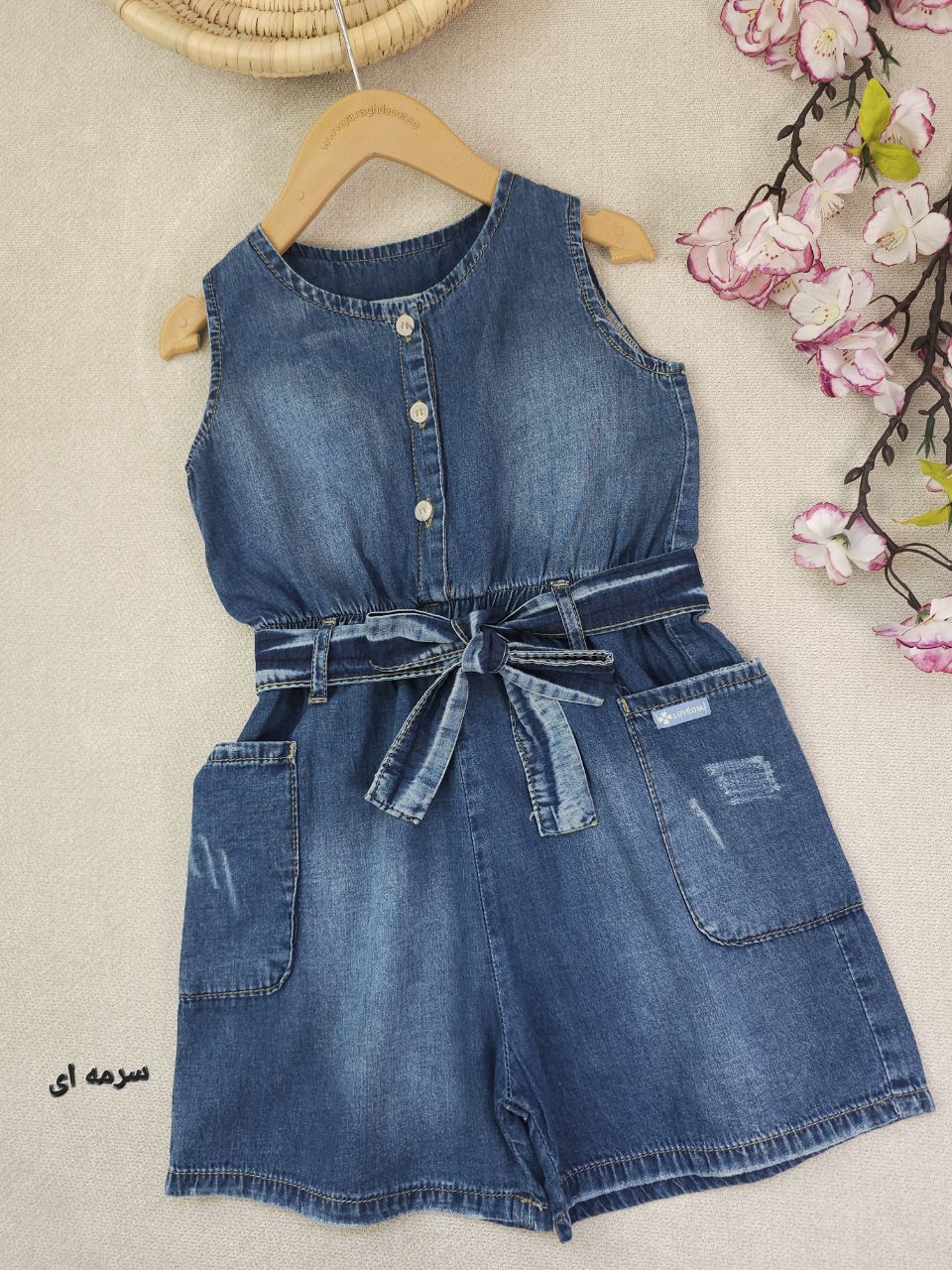 سرهمی جین دخترانه مانیا - تصویر 3