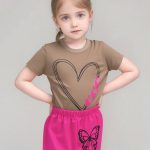 تیشرت و شلوار دخترانه پروانه رنگی