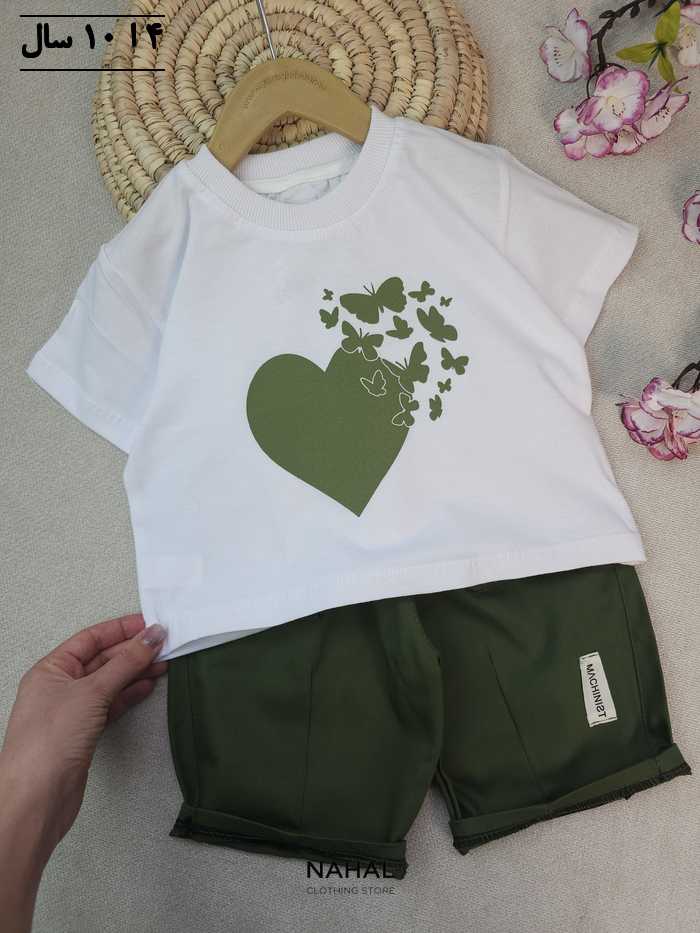 کراپ و شلوارک دخترانه پروانه قلبی - تصویر 5