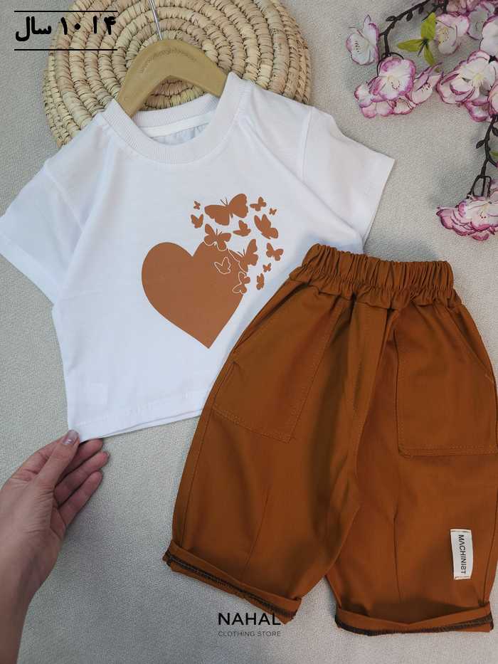 کراپ و شلوارک دخترانه پروانه قلبی - تصویر 6