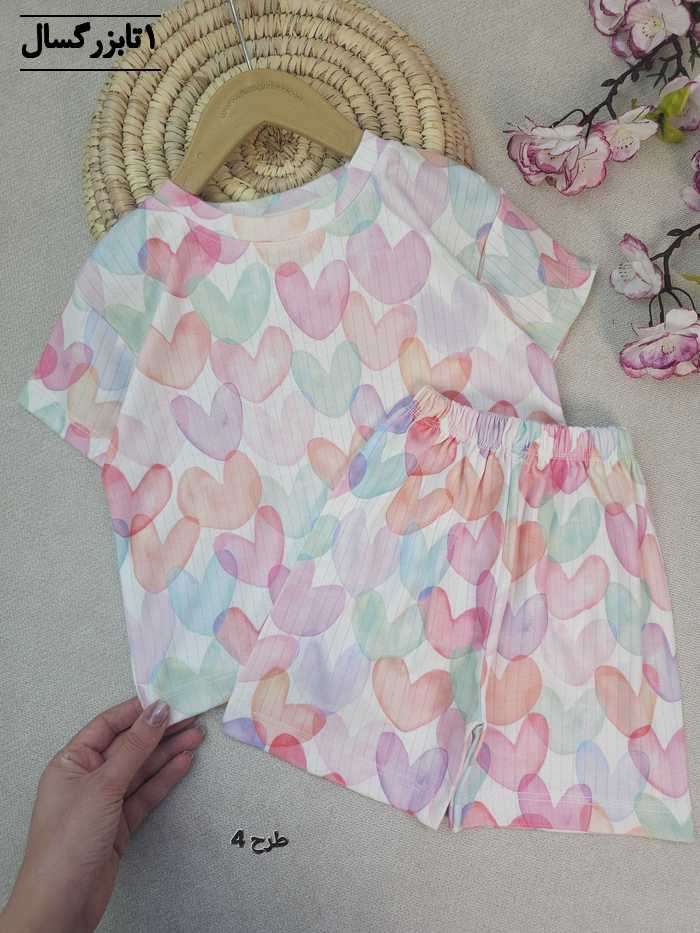 ست تیشرت و شلوارک خواب دخترانه سدنا - تصویر 3