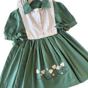 پیراهن دخترانه گلدوزی قلب