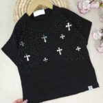 تیشرت تک دخترانه نگین دار