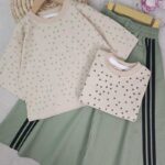 کراپ و دامن دخترانه خال خالی