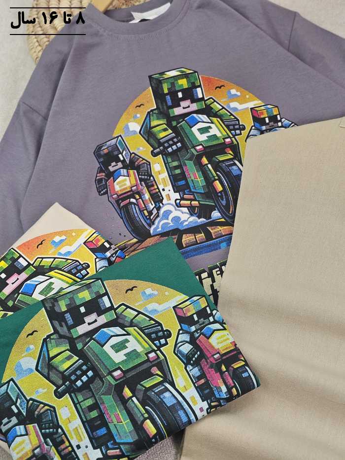 تیشرت و شلوار پسرانه ربات موتور سوار - تصویر 6