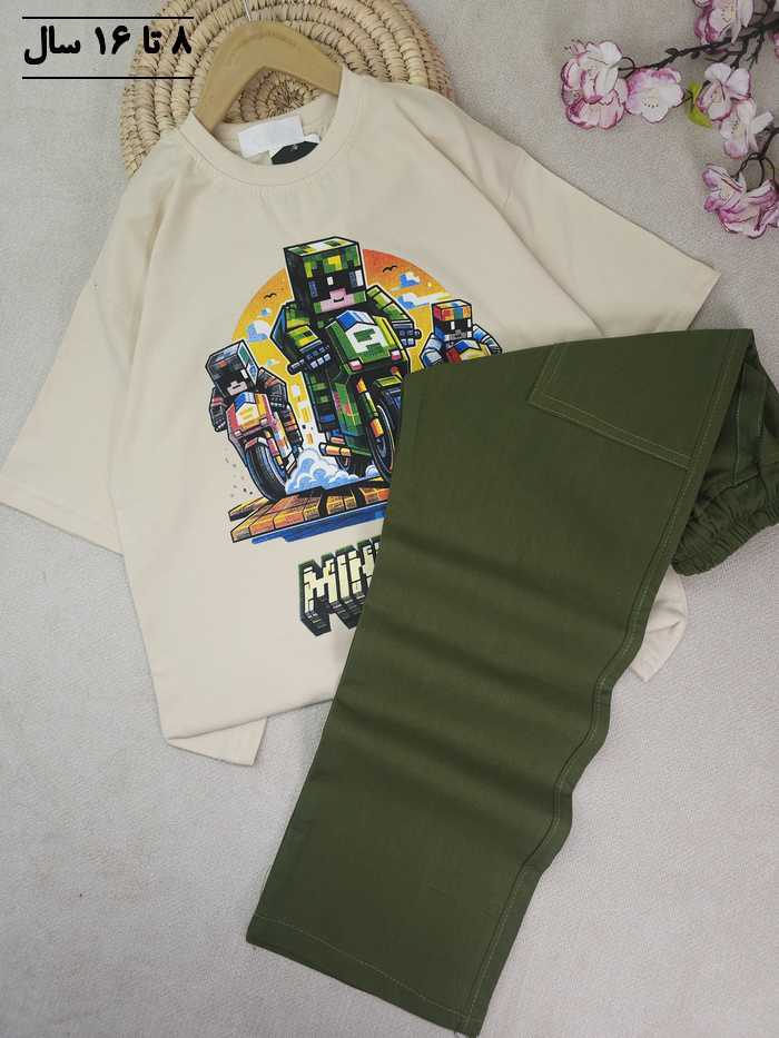 تیشرت و شلوار پسرانه ربات موتور سوار - تصویر 3