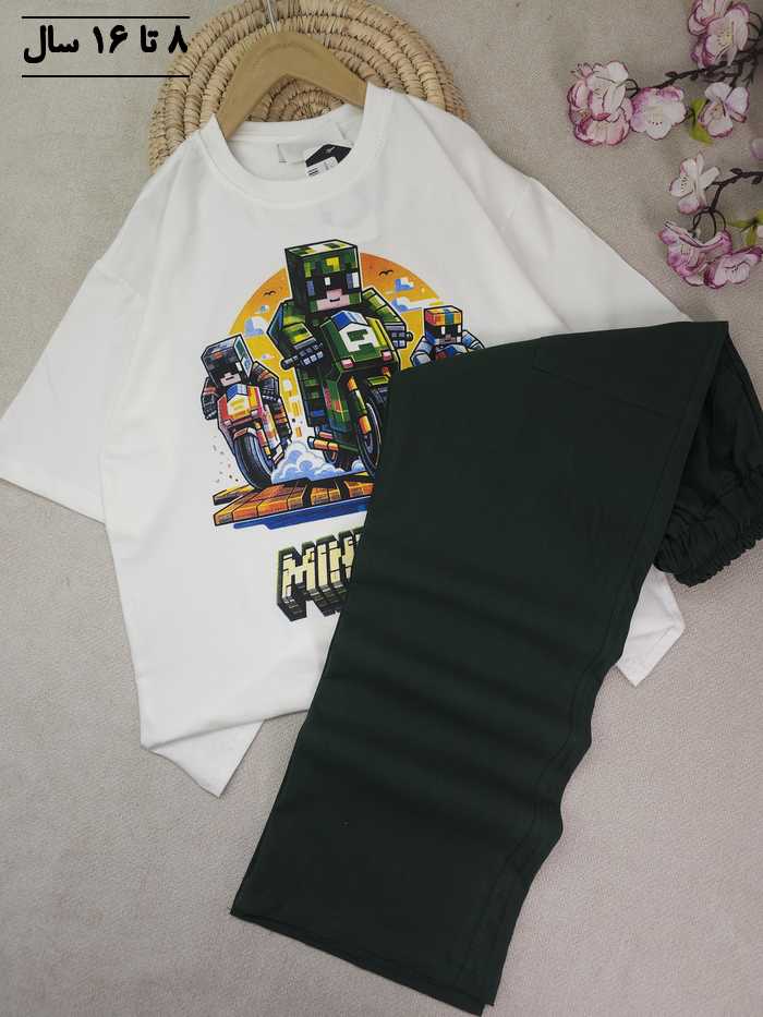 تیشرت و شلوار پسرانه ربات موتور سوار - تصویر 5