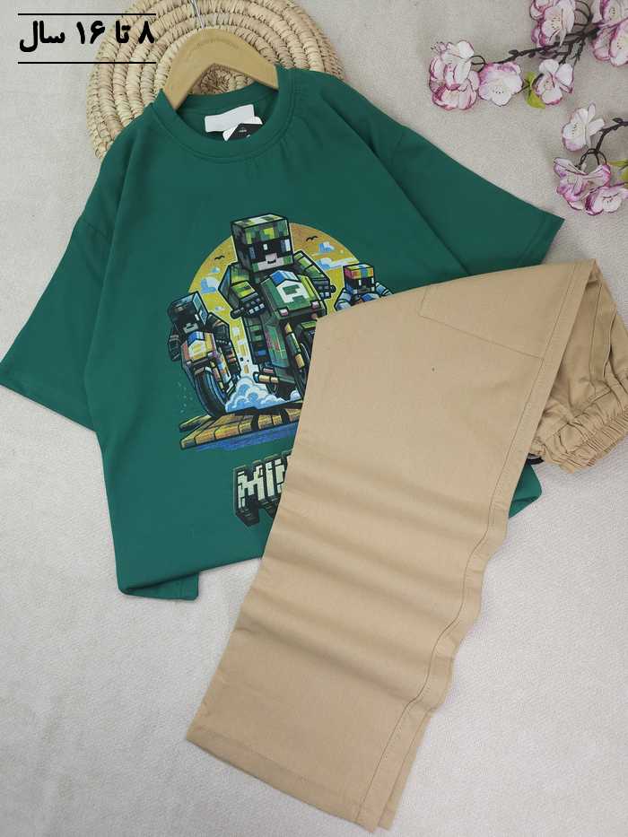 تیشرت و شلوار پسرانه ربات موتور سوار - تصویر 4