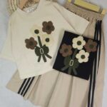 کراپ و دامن دخترانه گل پاپیون