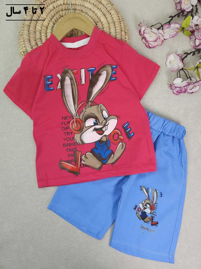 تیشرت و شلوارک دخترانه خرگوش و هدفون - تصویر 6