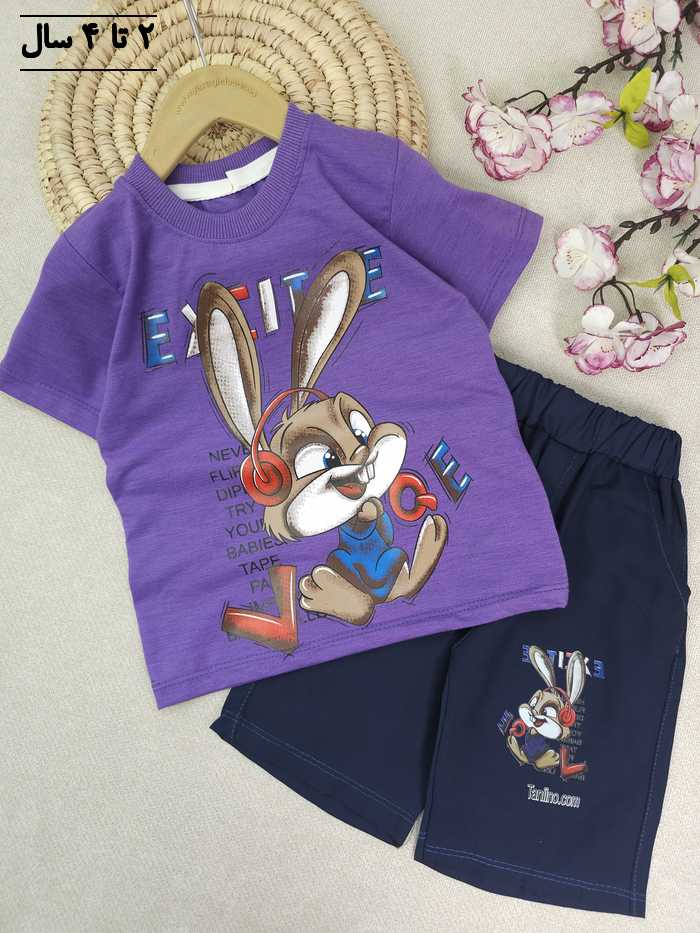 تیشرت و شلوارک دخترانه خرگوش و هدفون - تصویر 5