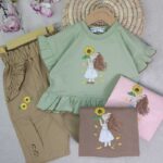 کراپ و شلوارک دخترانه آفتابگردان