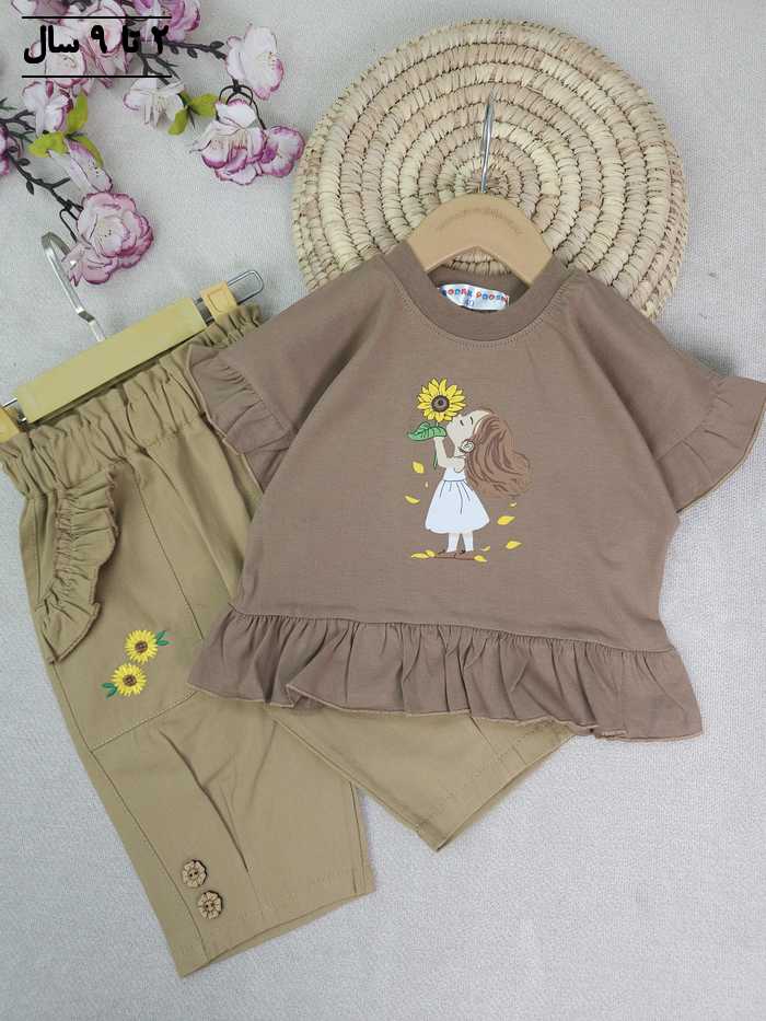 کراپ و شلوارک دخترانه آفتابگردان - تصویر 4