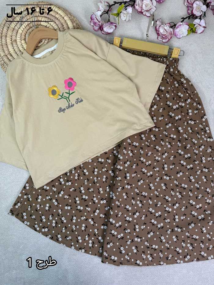 کراپ و دامن شلواری دخترانه رستا - تصویر 5