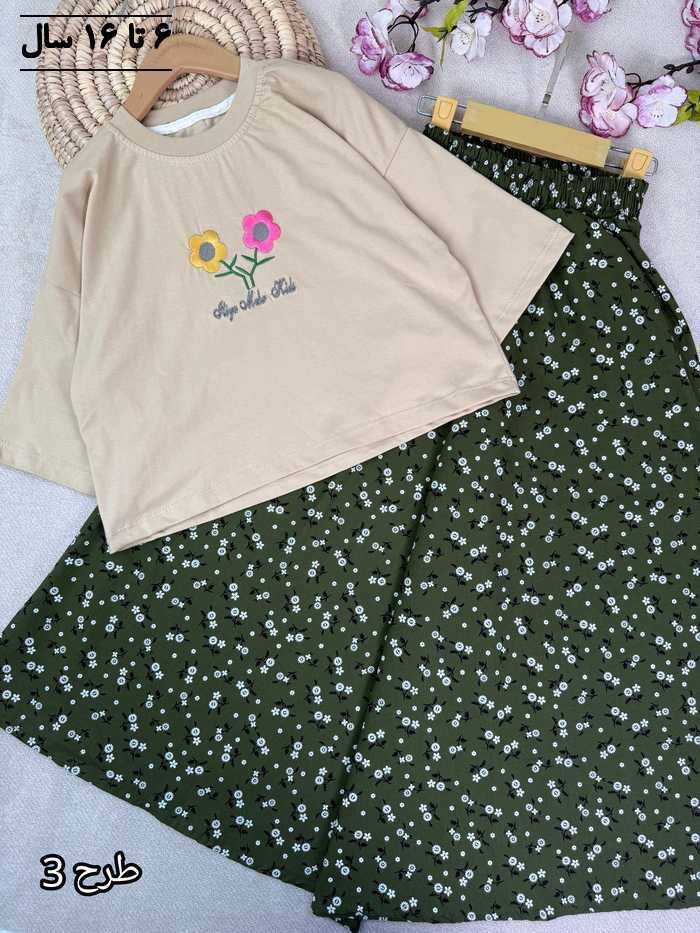 کراپ و دامن شلواری دخترانه رستا - تصویر 3