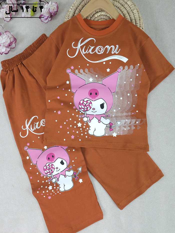 تیشرت و شلوار دخترانه کرومی آبنباتی - تصویر 3