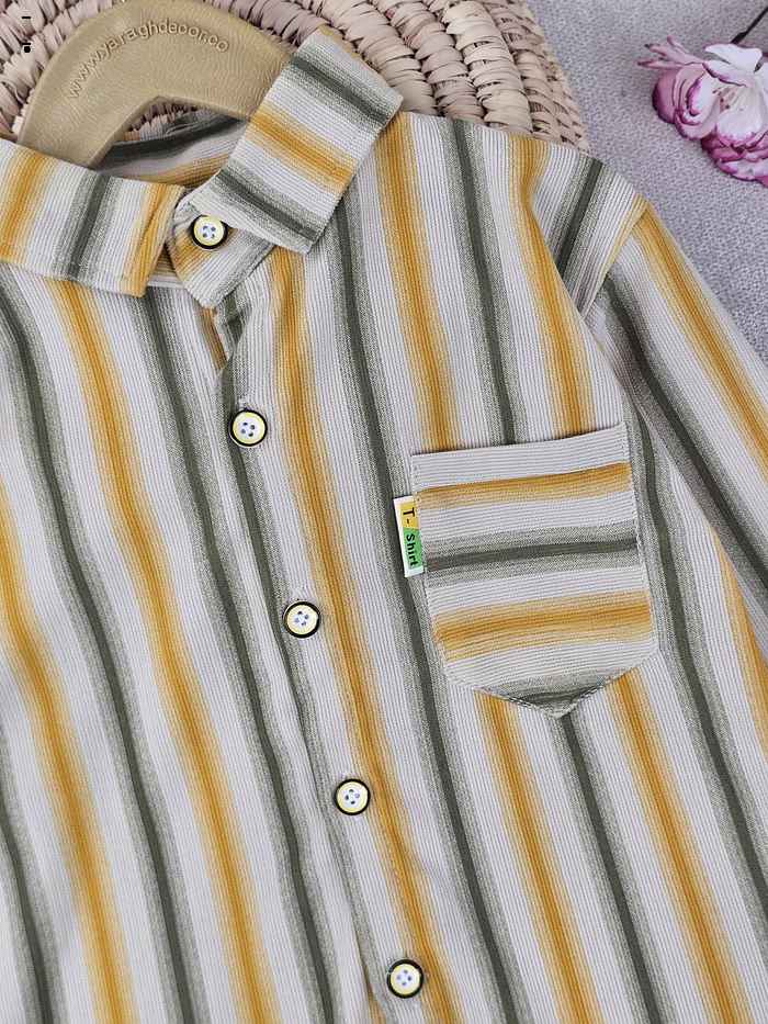 پیراهن پسرانه راه راه - تصویر 4