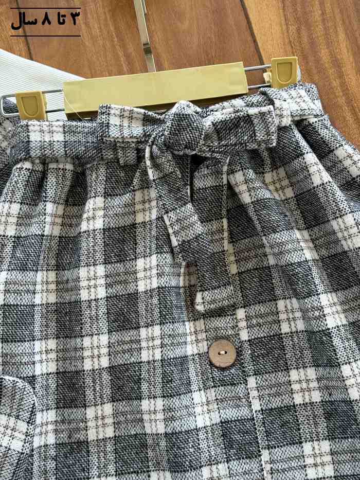 سه تیکه دخترانه چهار خونه همراه با کیف - تصویر 5