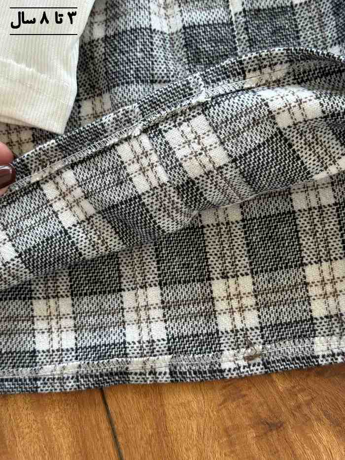 سه تیکه دخترانه چهار خونه همراه با کیف - تصویر 8