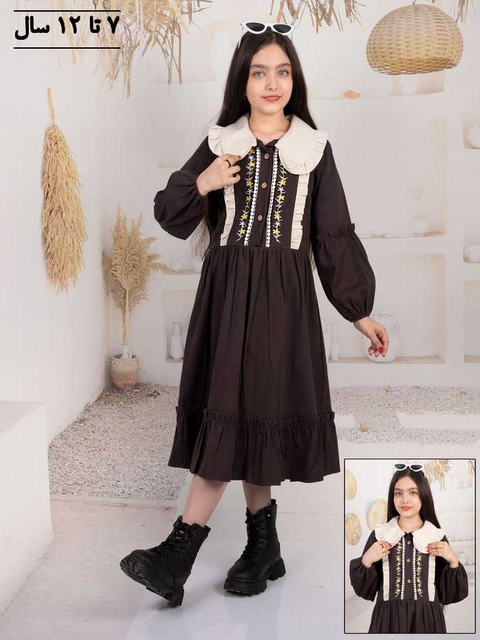 پیراهن دخترانه گلدوزی - تصویر 3