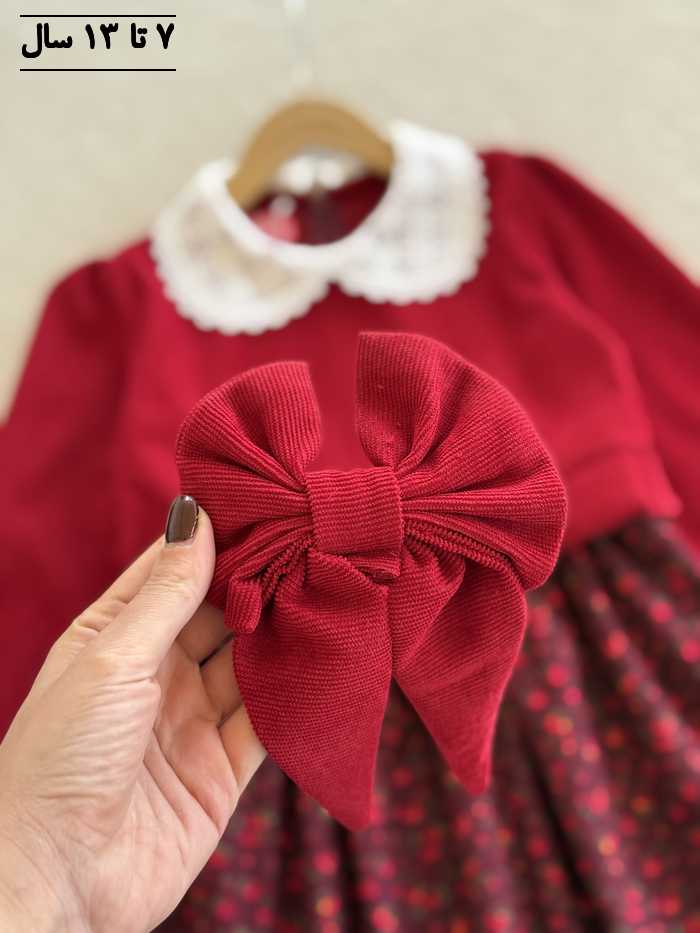 پیراهن دخترانه دلوین همراه باگیره - تصویر 6