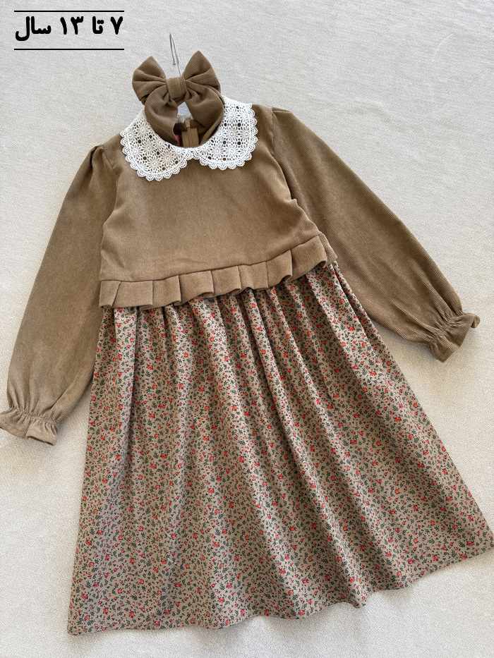 پیراهن دخترانه دلوین همراه باگیره - تصویر 3