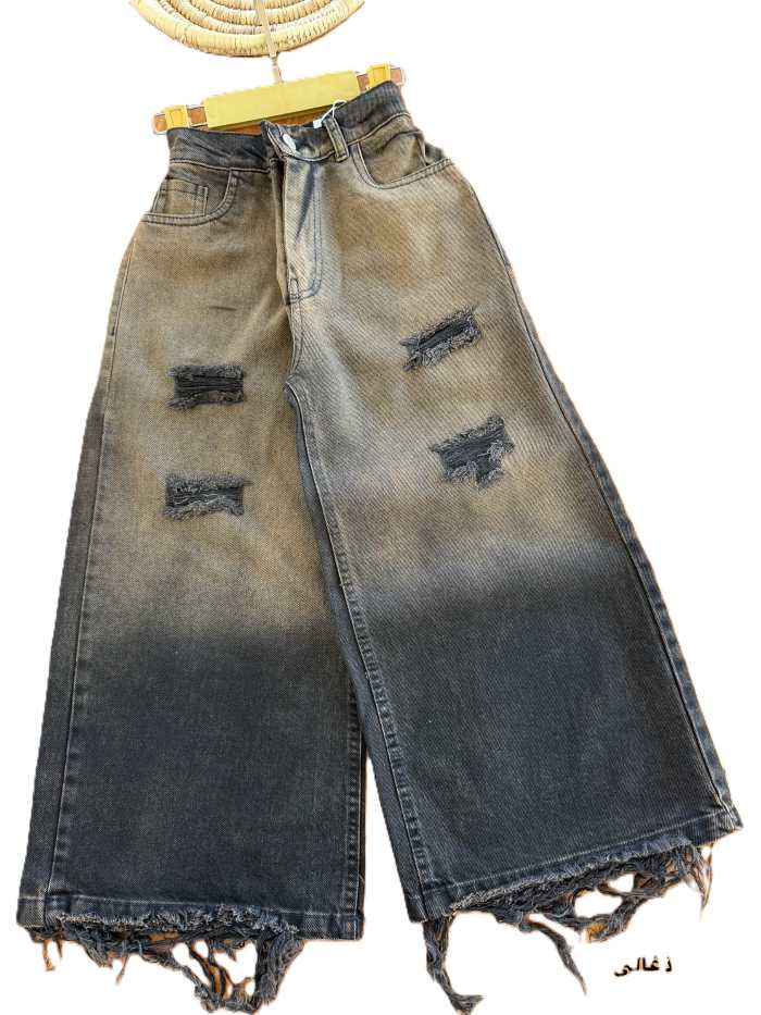 شلوار تک دخترانه لبه ریش - تصویر 3