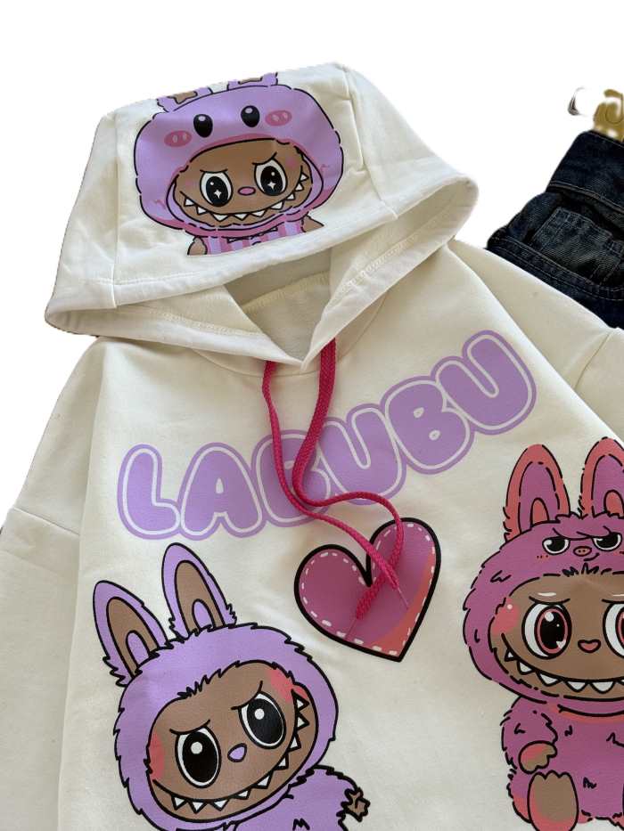 هودی کراپ دخترانه لبوبو - تصویر 7