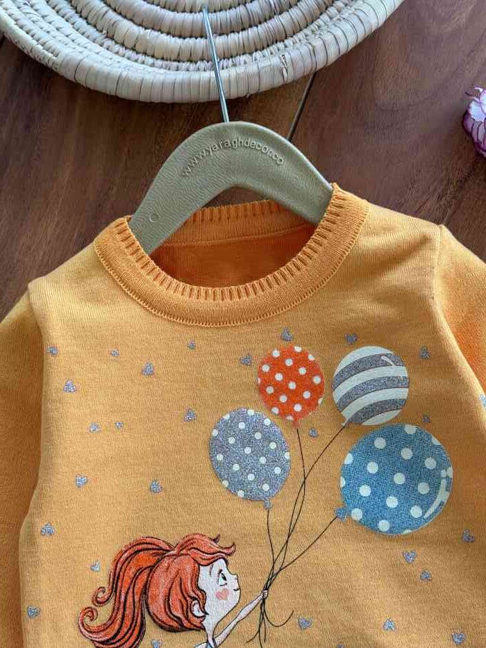 بلوز بافت دخترانه بادکنک - تصویر 6