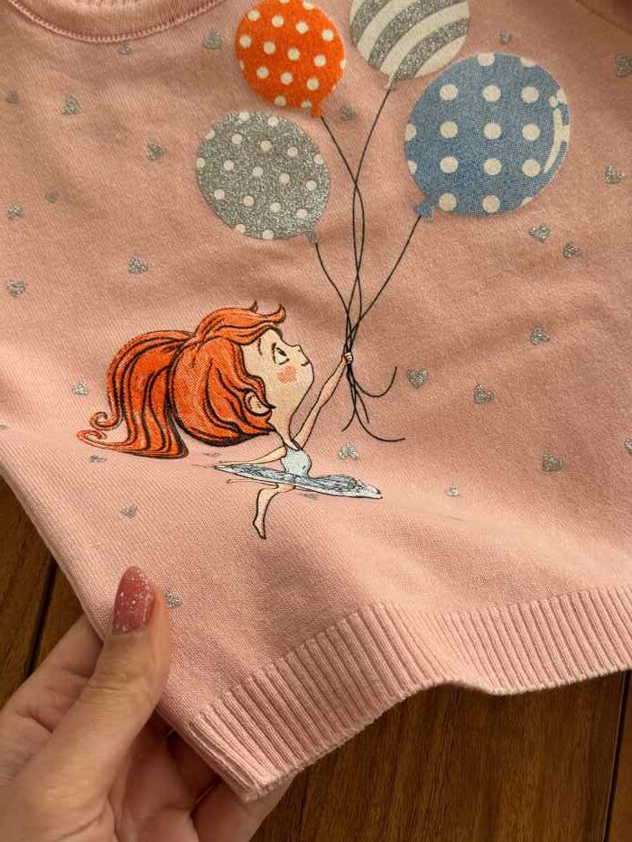 بلوز بافت دخترانه بادکنک - تصویر 8