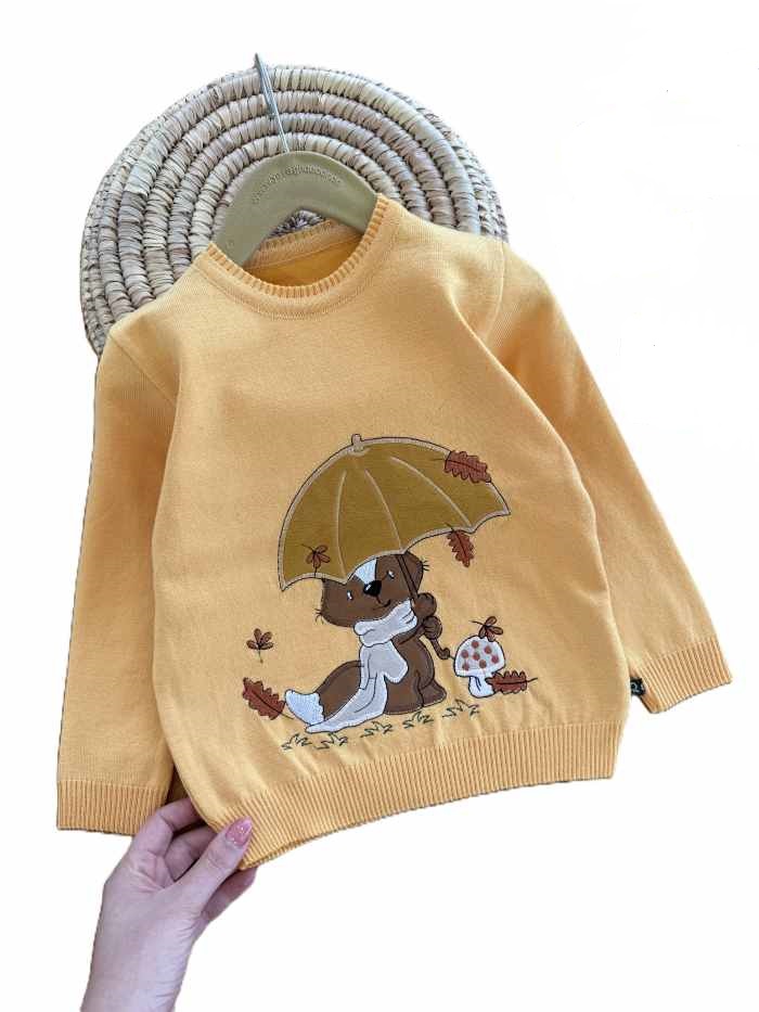 بلوز بافت پسرانه گلدوزی برگ - تصویر 4