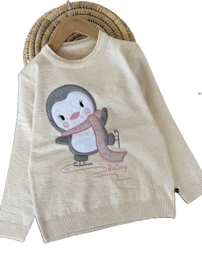 بلوز بافت دخترانه پنگوئن - تصویر 4