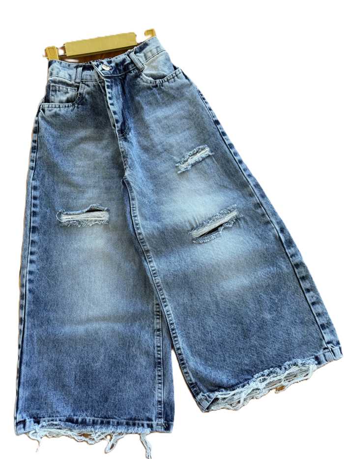 شلوار تک دخترانه لبه ریش - تصویر 4