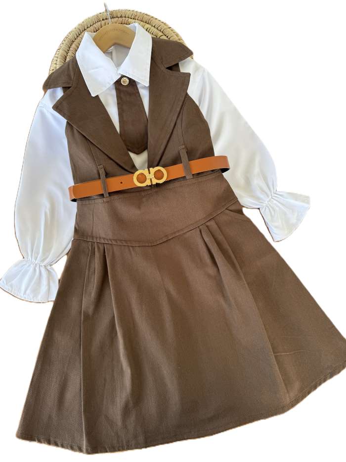 دو تیکه دخترانه بیرونی کرواتی با کمربند - تصویر 9